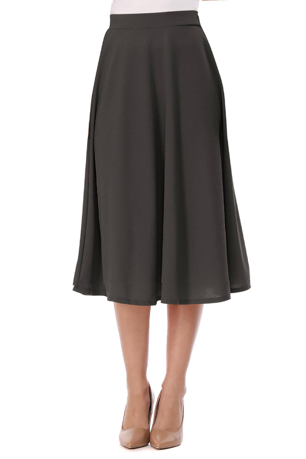 Women's Solid Basic Casual Midi Skirt