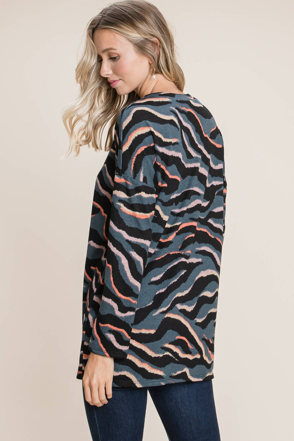 Relaxed Fit Animal Print Tunic