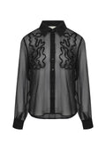 Yoryu Chiffon Shirt with Wave Texture Applique