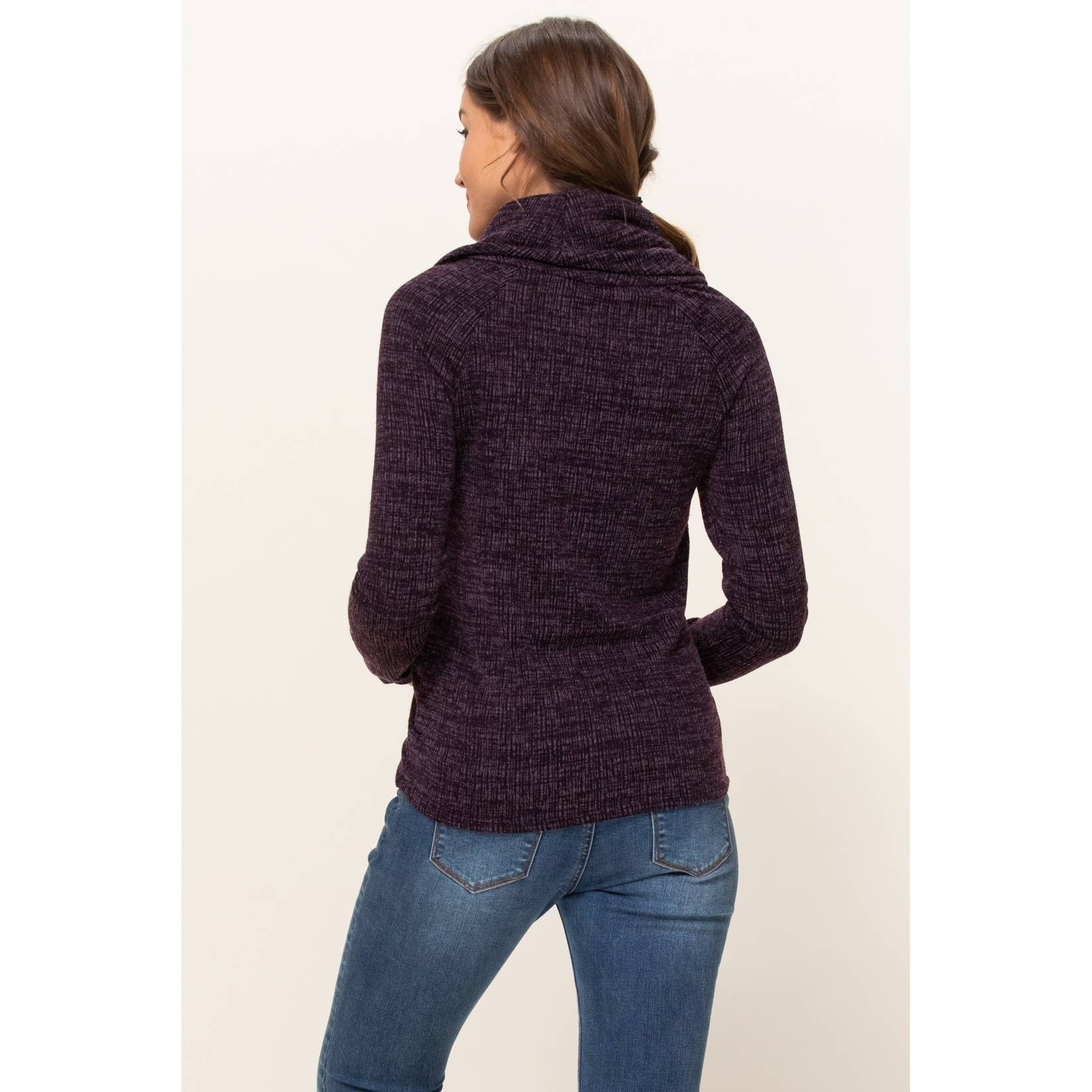 Cowl Neck Sweater Knit Maternity Top