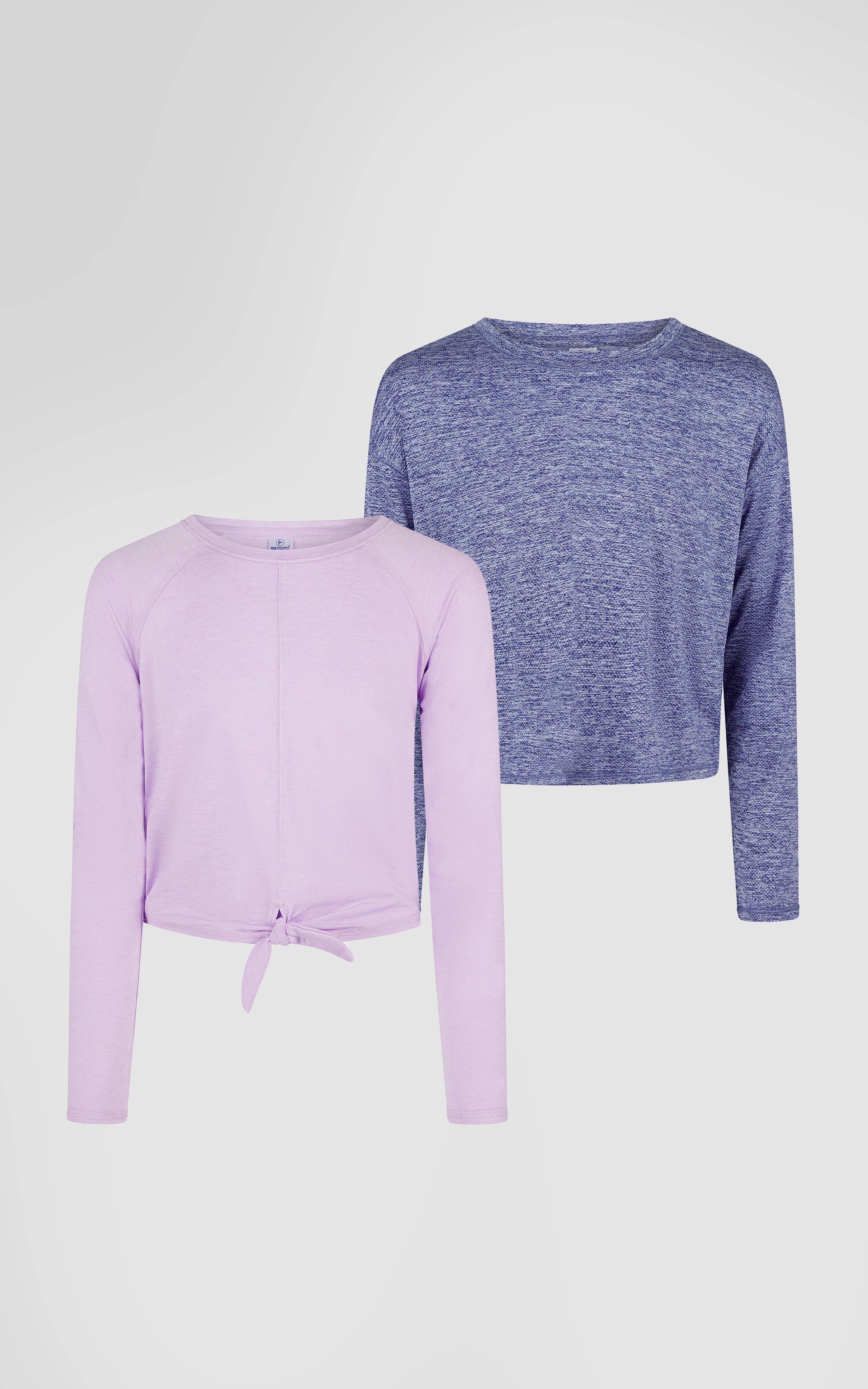 Girls Mesh Tie Front Top and Basic Top - 2 Pack
