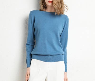 Round Neck Knitted Cardigan with Base Sweater