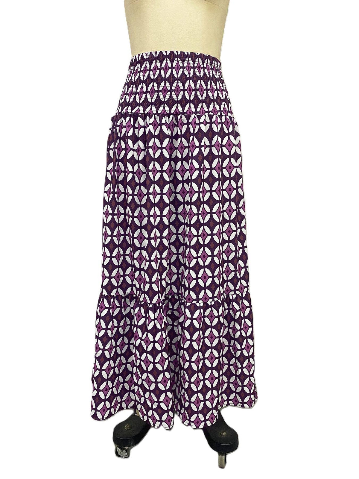 Ethnic Holiday Style Ruffled A-Line Skirt