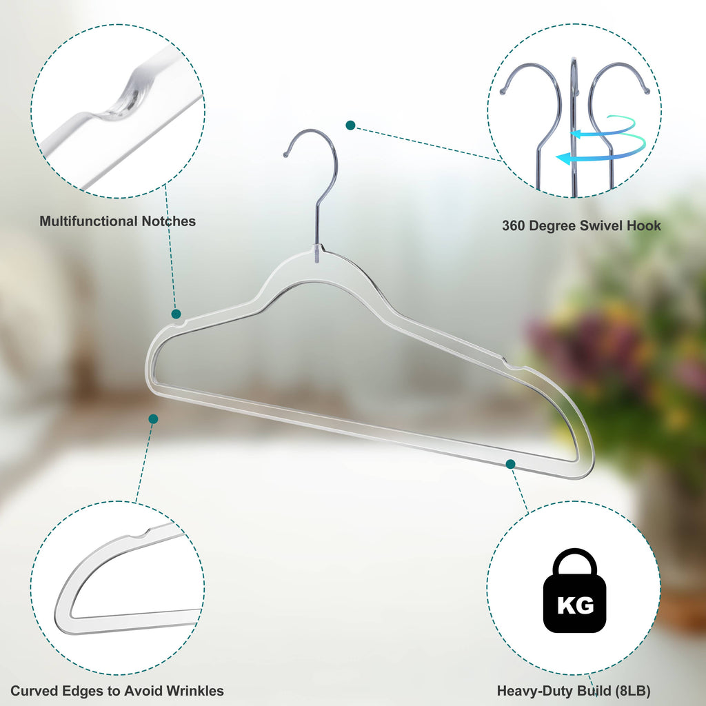 P250 - Clear Shirt Hangers Slim Heavy Duty - 200