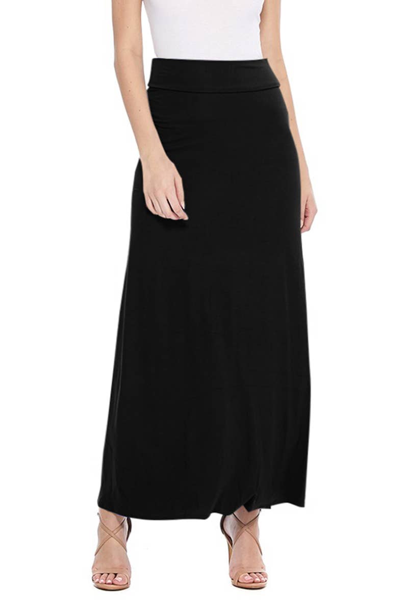 Women's Casual Relaxed Fit Solid Maxi Skirt (Open Pack)