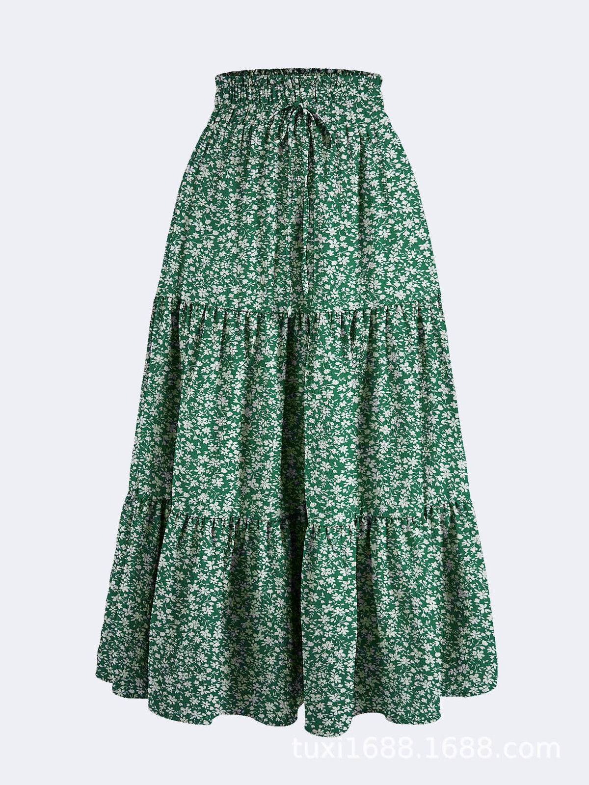 Boho Floral high rise tiered maxi flare skirt - 11 colors