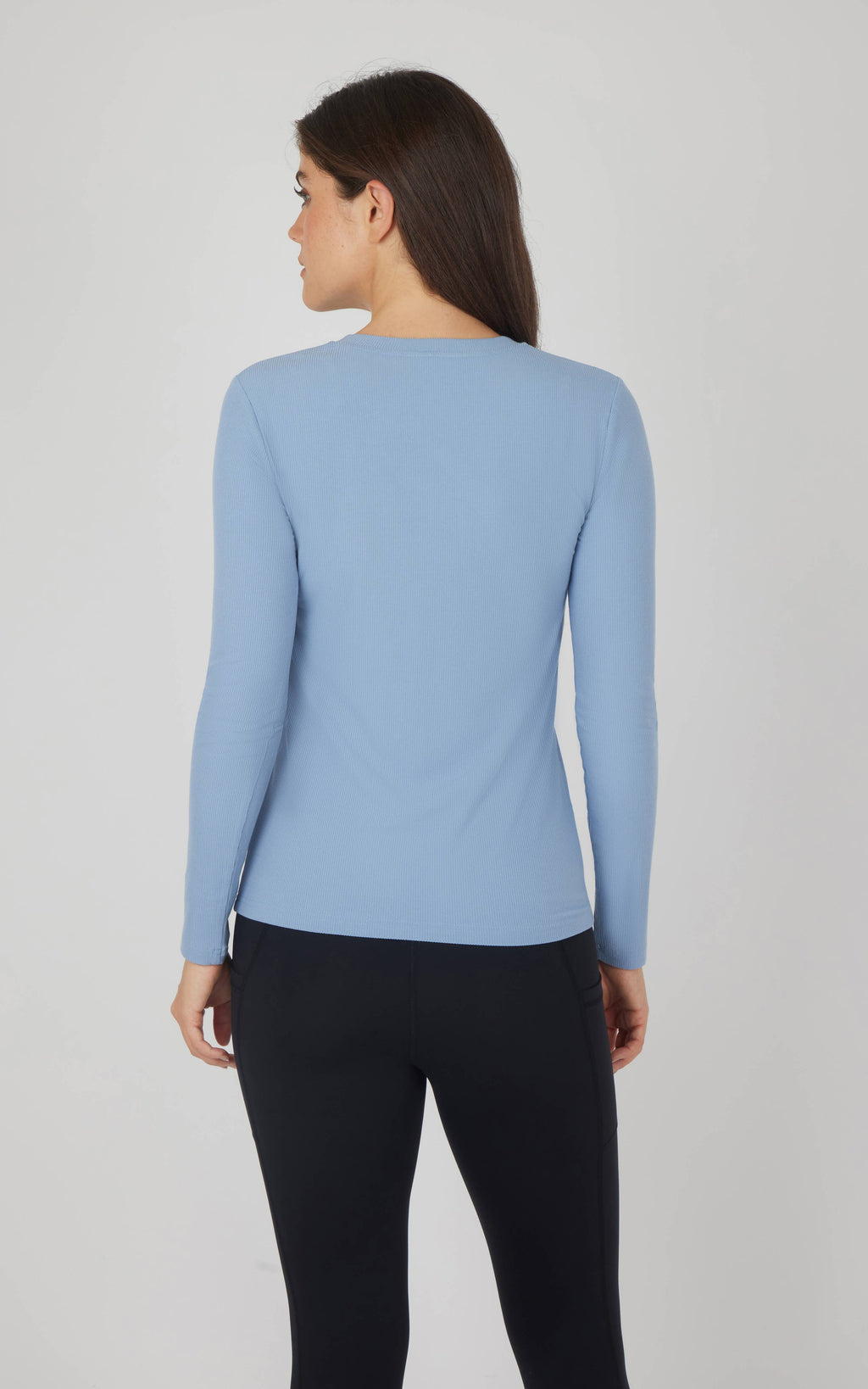Yogalicious Women's Rib Henley Long Sleeves Top