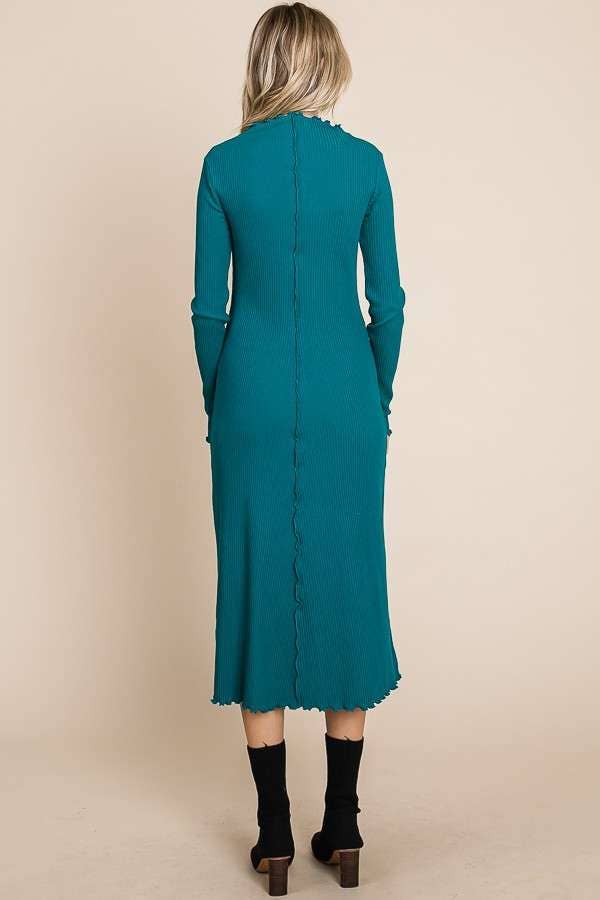 MOCK NECK MEDI DRESS
