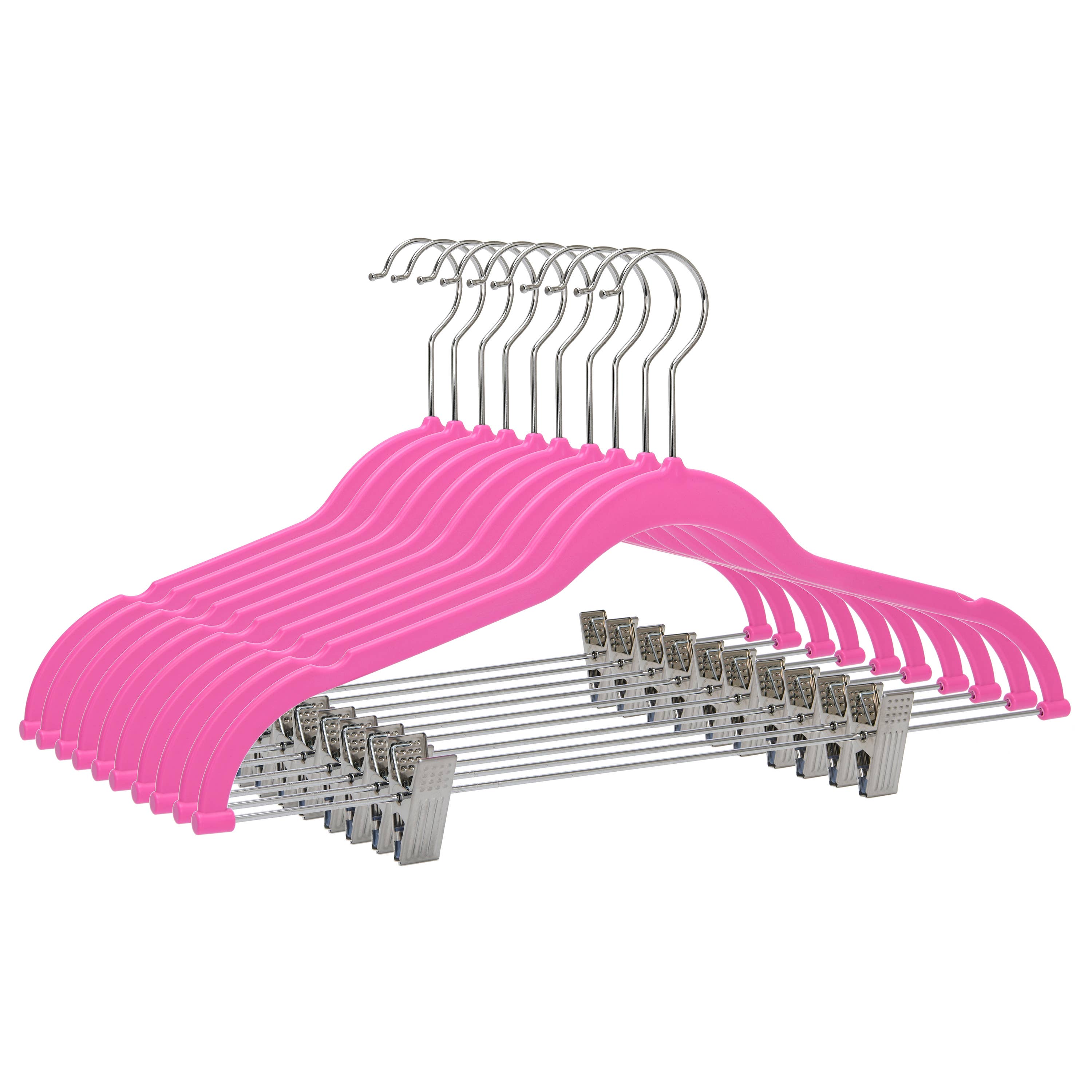 PL055 Slim Plastic Skirt Hangers - Pink