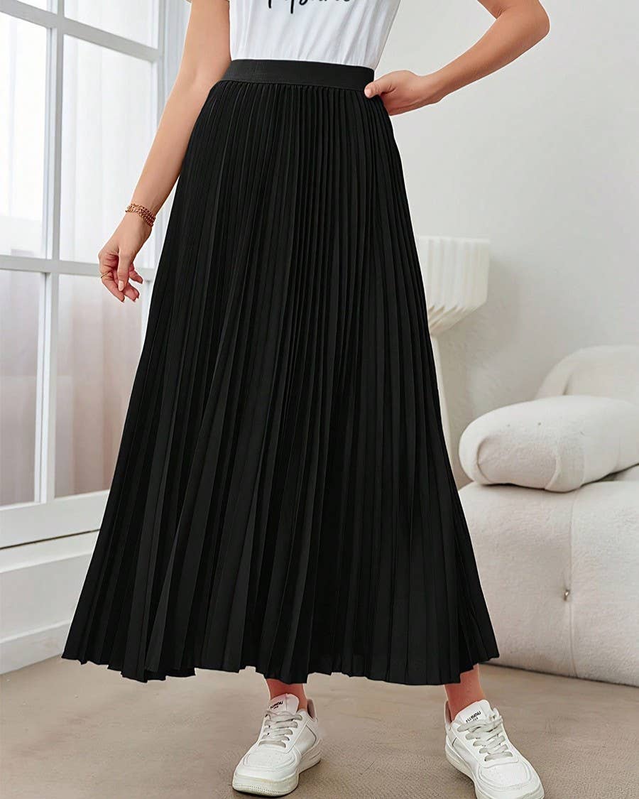 Casual And Elegant Pleated Swing Skirt