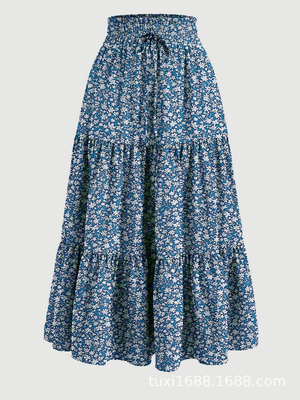 Boho Floral high rise tiered maxi flare skirt - 11 colors