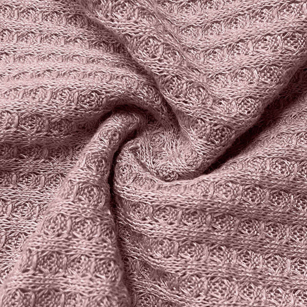 V-NECK KNOTTED JACQUARD PATCHWORK SLEEVE SWEATER