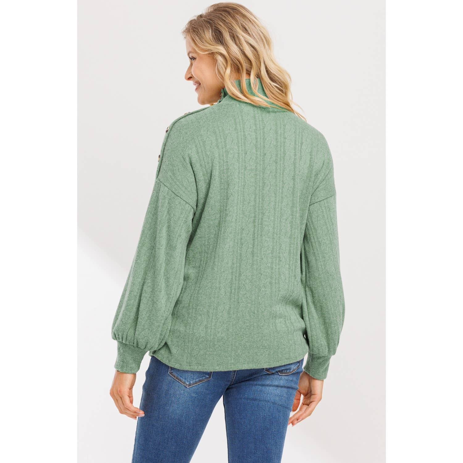 Turtle Neck Long Sleeve Maternity Knit Sweater