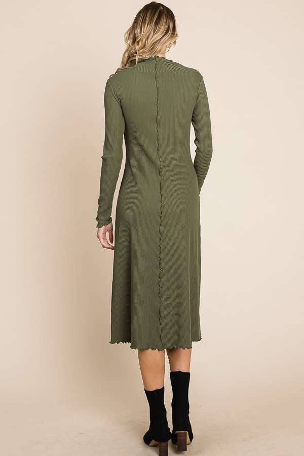 MOCK NECK MEDI DRESS