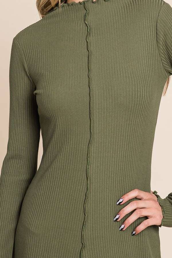 MOCK NECK MEDI DRESS