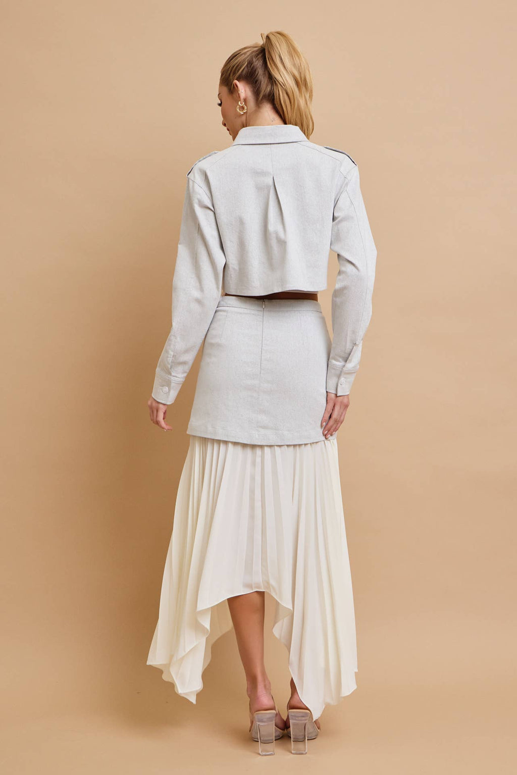 Day Trip Woven Button Down Crop Jacket
