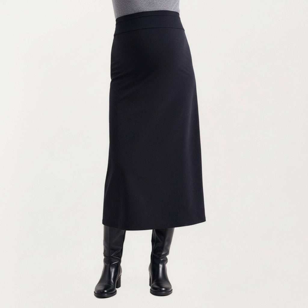 Maternity High Waist Stretch Knit Midi Skirt with Seamless S