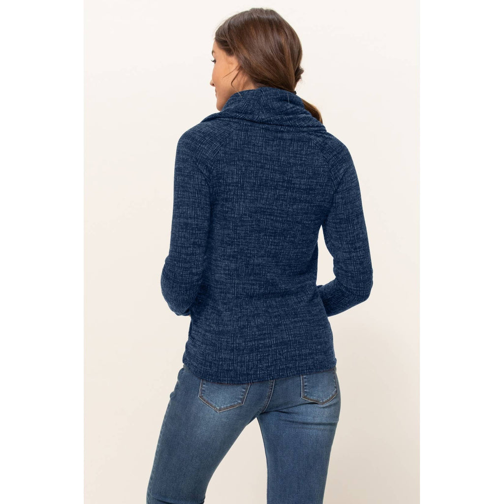 Cowl Neck Sweater Knit Maternity Top