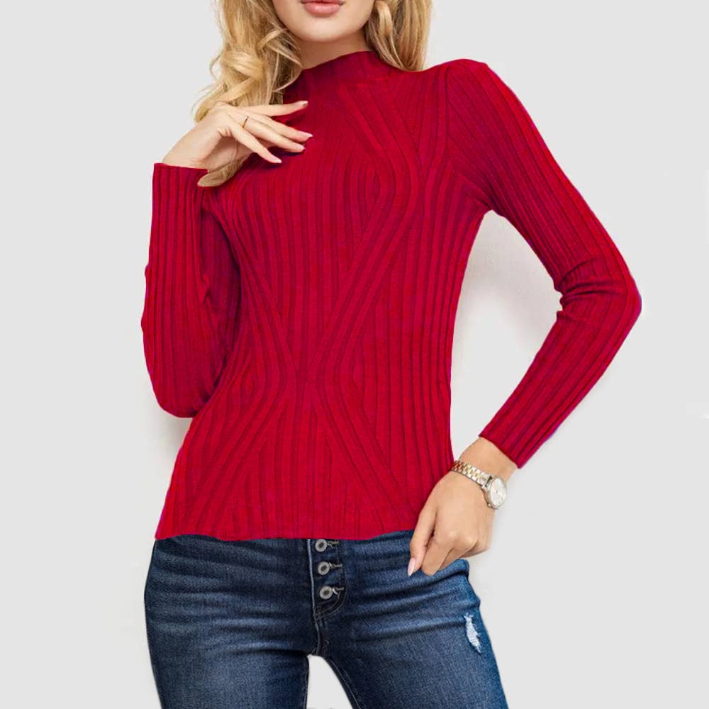 Striped long-sleeved knitted base layer sweater
