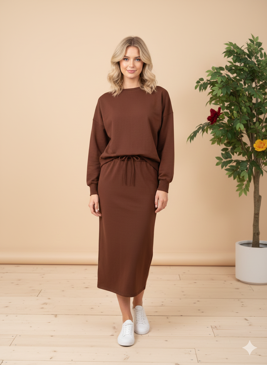 WOMEN'S SOFT KNIT LONG SLEEVE TOP -TOP PART OF SET