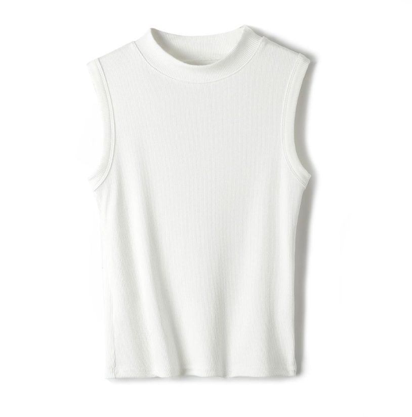 Versatile Essential Basic rib high neck vest tank Top