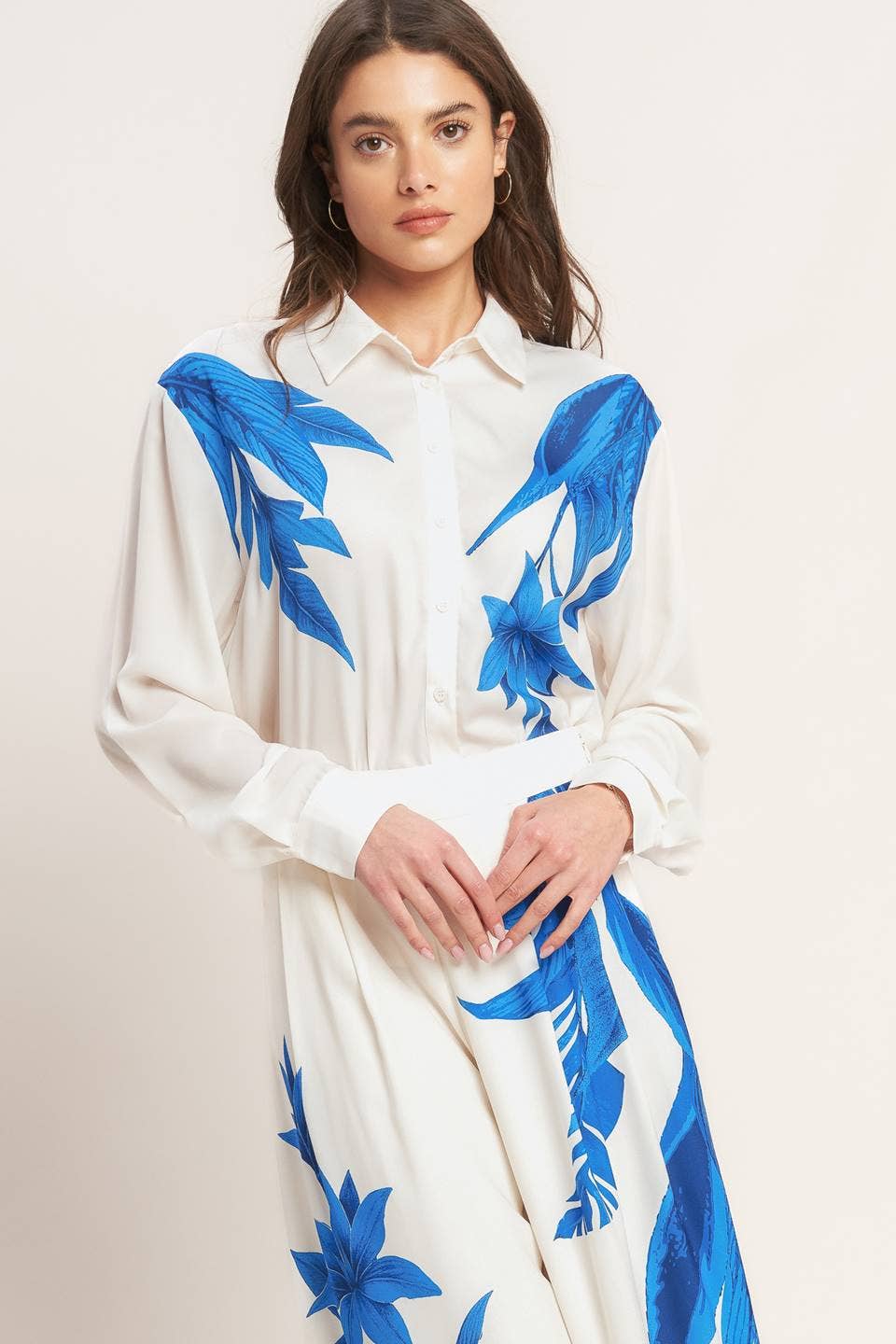 A printed woven button down shirt - IT14009B