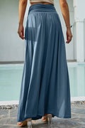 Women’s High-Waist Drawstring A-Line Maxi