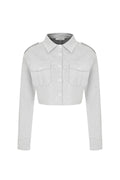 Day Trip Woven Button Down Crop Jacket