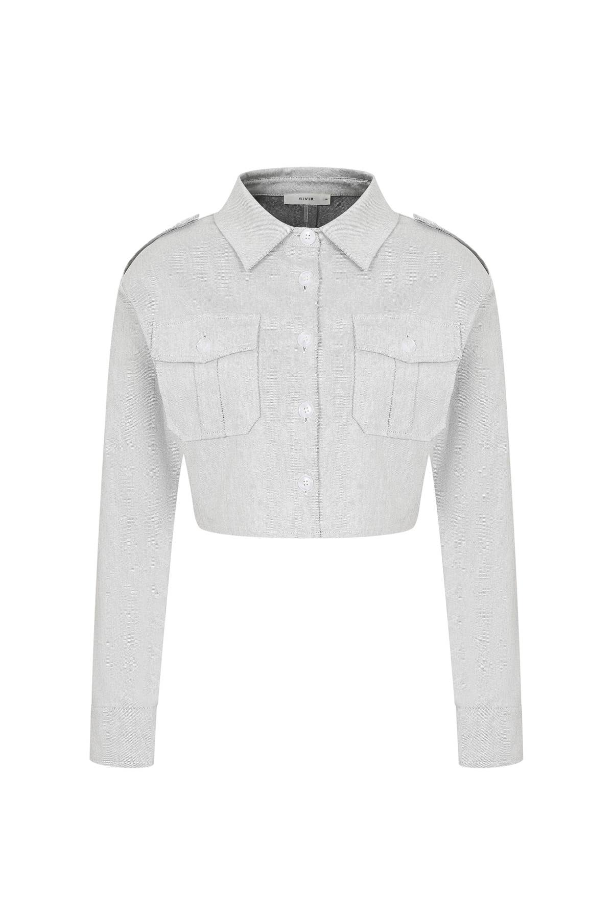 Day Trip Woven Button Down Crop Jacket