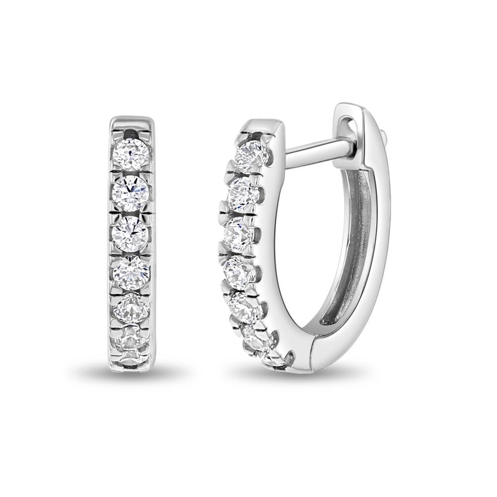 Multi CZ 9mm Kids / Girls Earrings Hoop - Sterling Silver