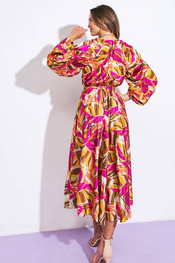 A printed woven midi dress - ID20590