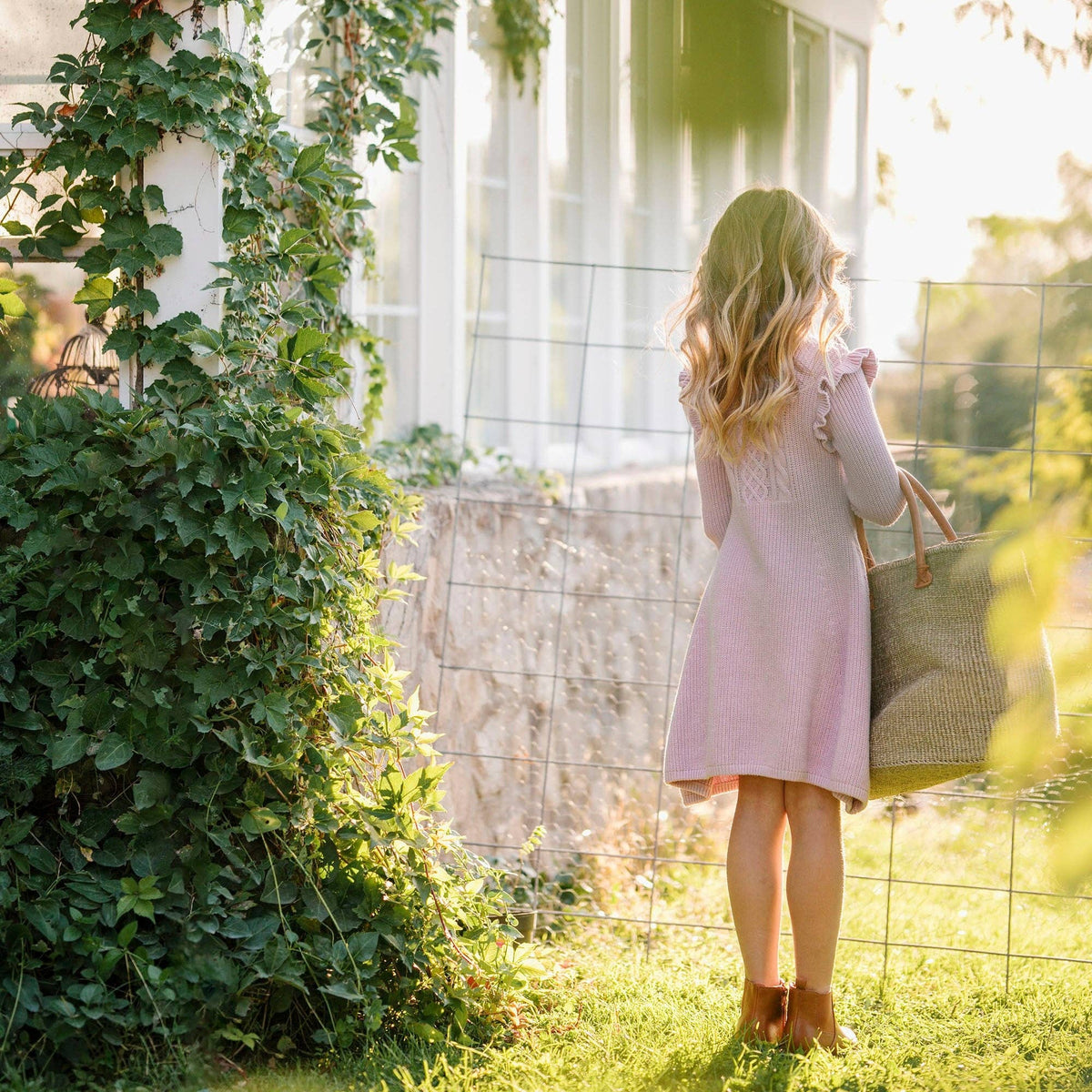 Organic Flutter Detail Sweater Dress