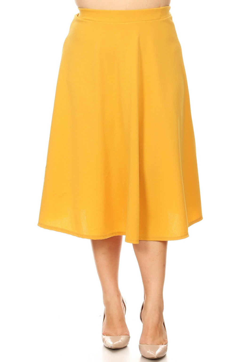Women's Plus Size A-Line Flared Midi Skirt