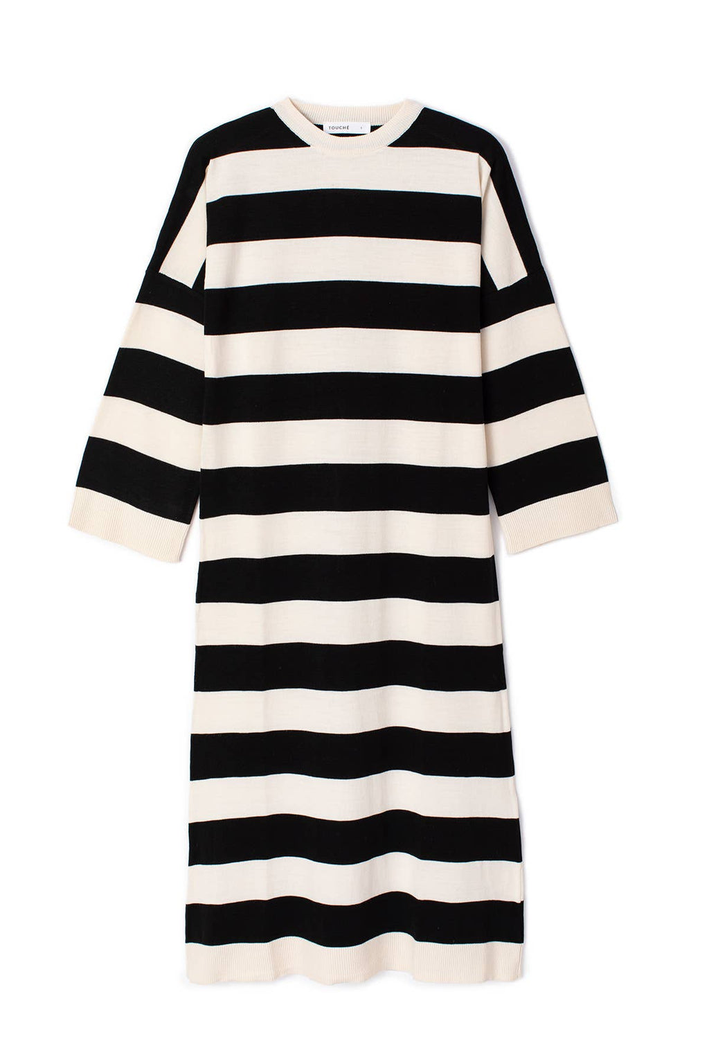 Bold Striped Oversized Maxi Knit Dress – Relaxed Modest