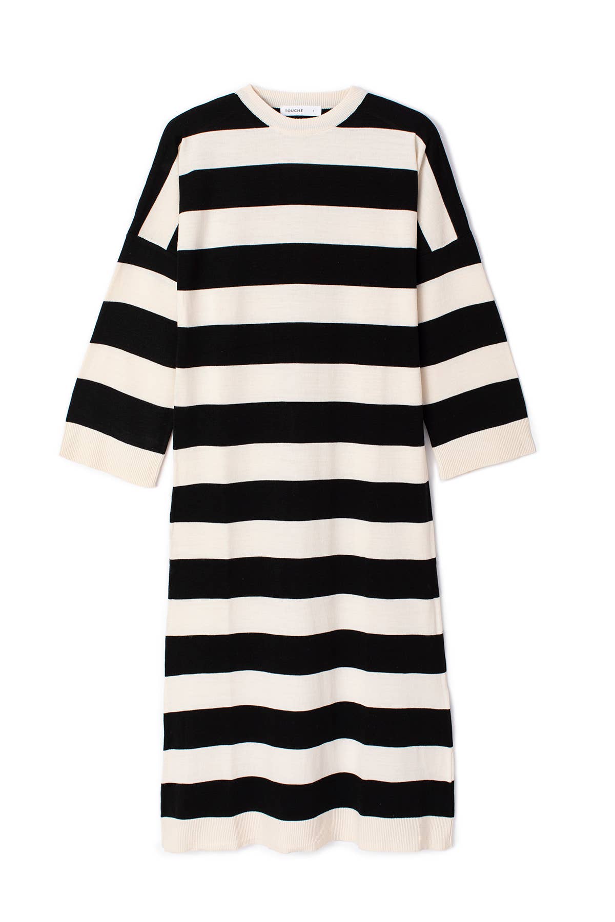 Bold Striped Oversized Maxi Knit Dress – Relaxed Modest