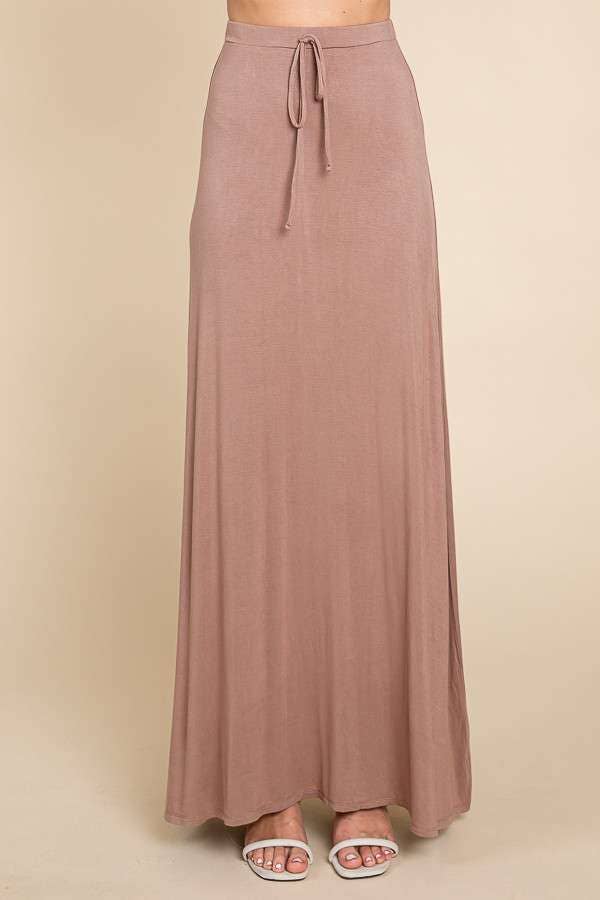 CBA1847 - DRAW STRING FLARE MAXI SKIRT