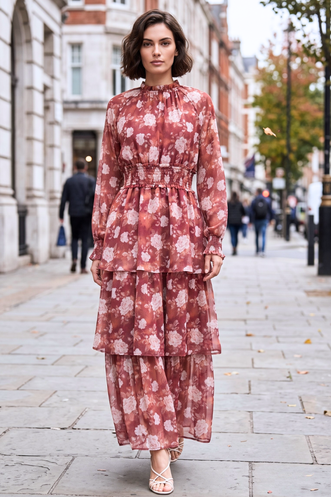 Print Chiffon Maxi Dress R8969-1