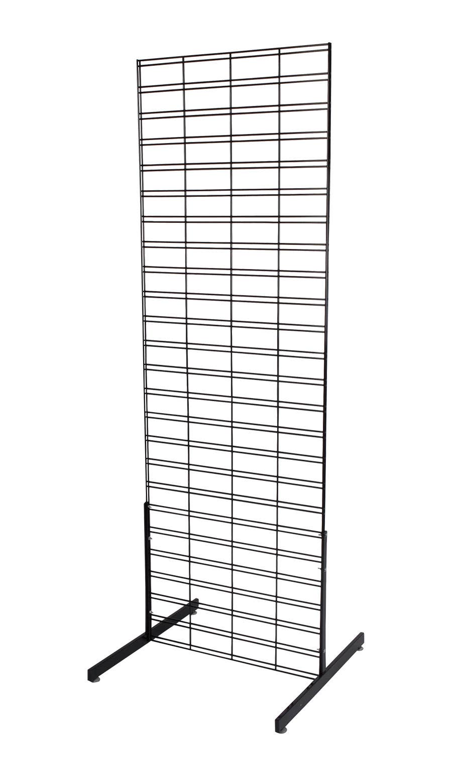 2' X 6' Black Slat Grid Standing Grid Screen