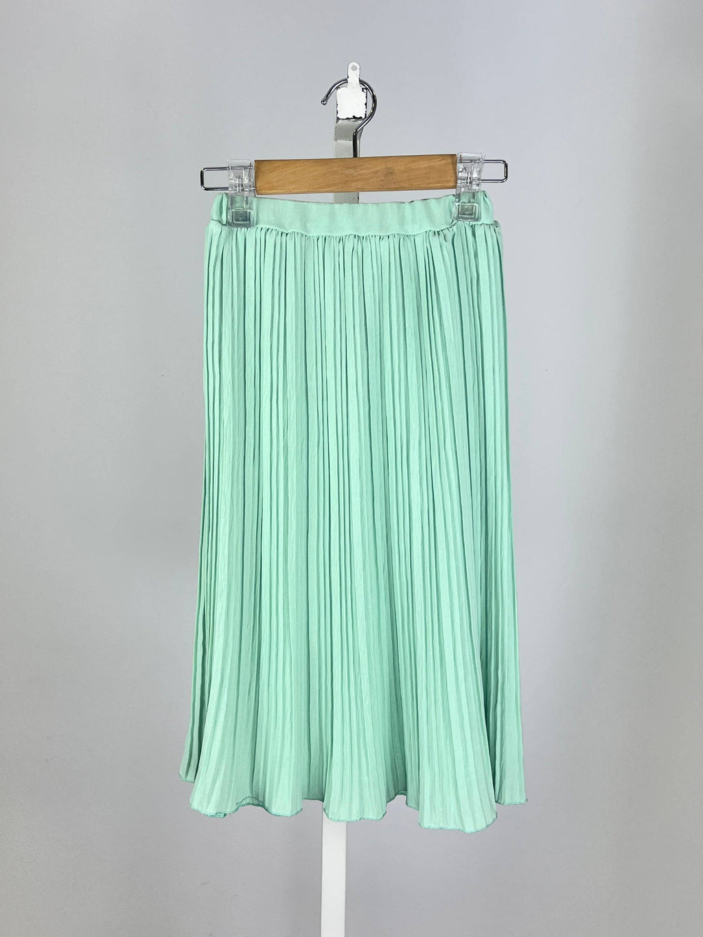 Long pleated skirt with elastic waistband for girls: Bleu ciel