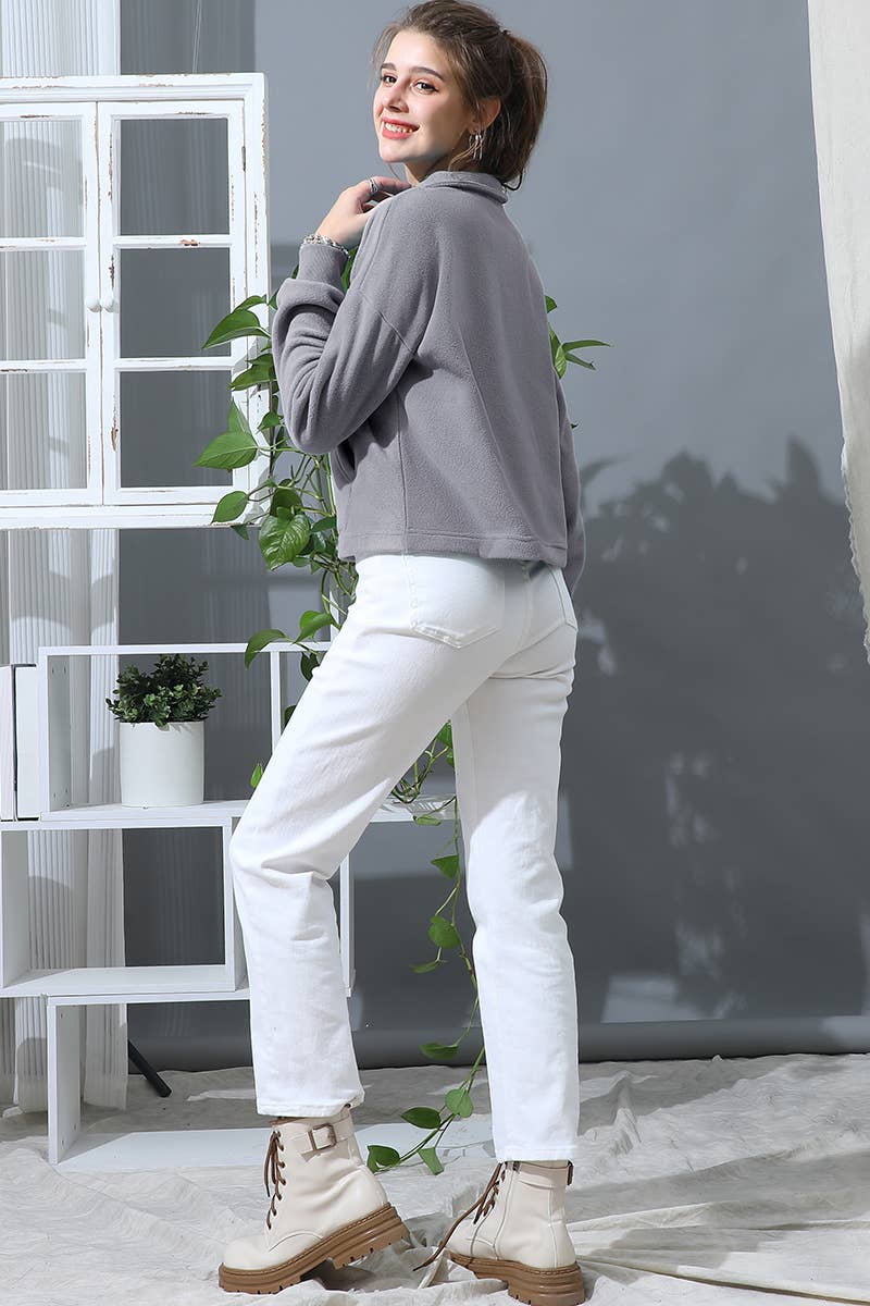 CWOJA705-P_NECK HALF ZIP UP FLEECE PULLOVER ANORAK JACKET