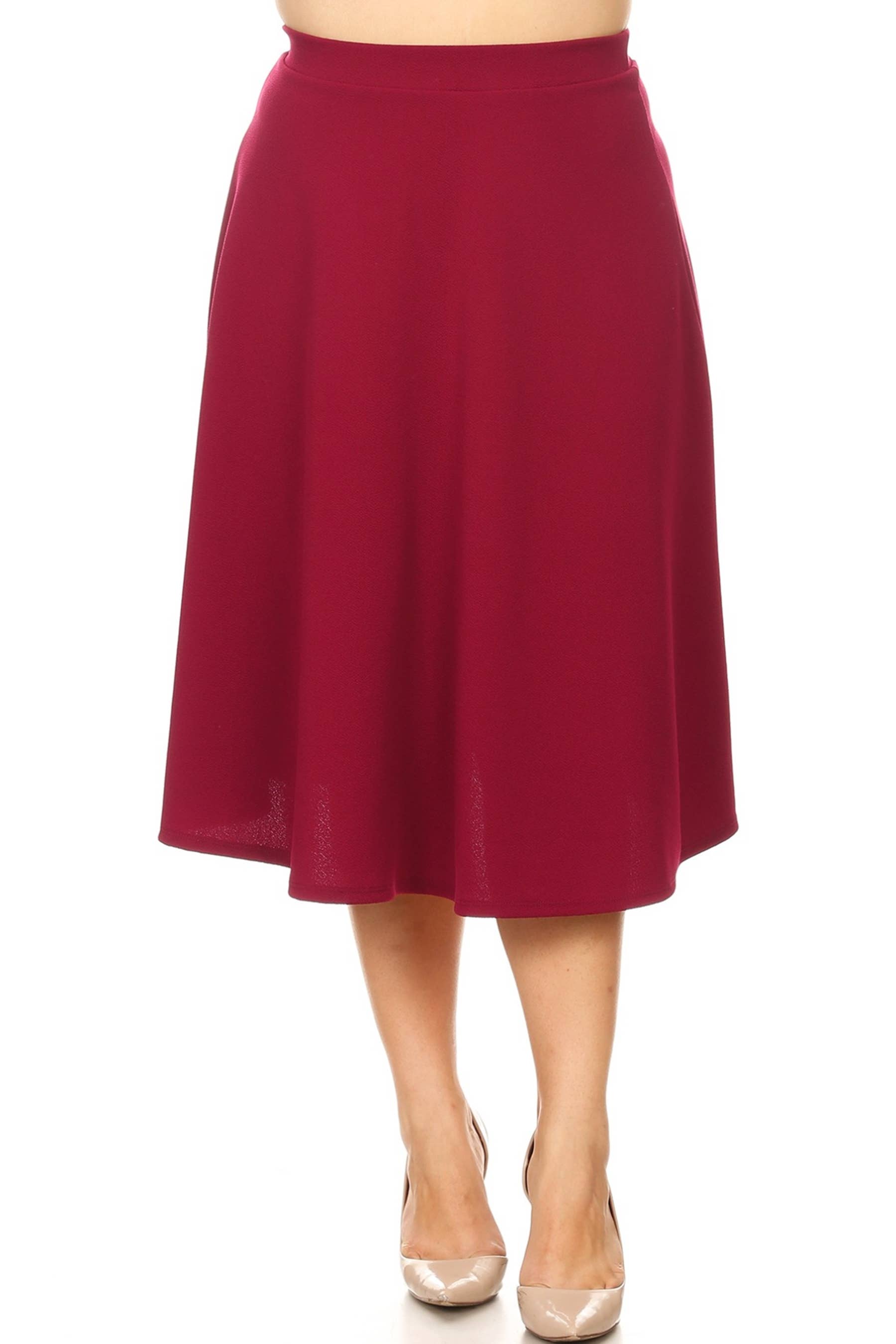 Women's Plus Size A-Line Flared Midi Skirt