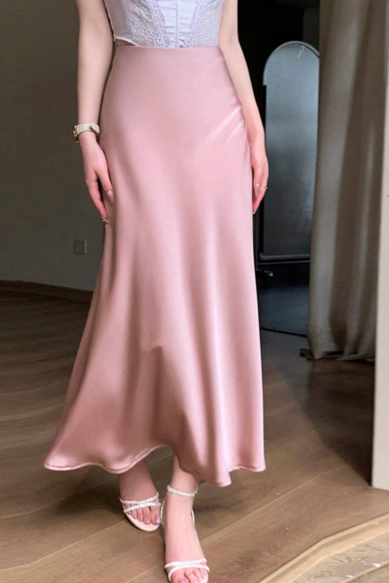 CWBLS00755_SATIN MERMAID PENCIL SKIRT FALL WINTER