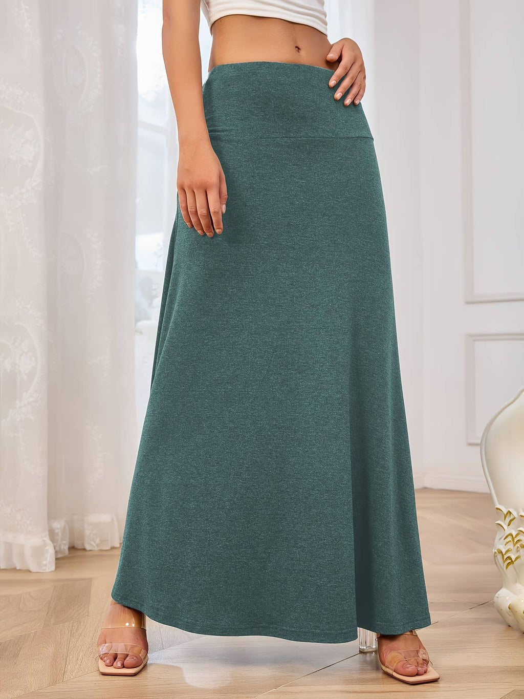 Fashion Solid Color Maxi Skirt