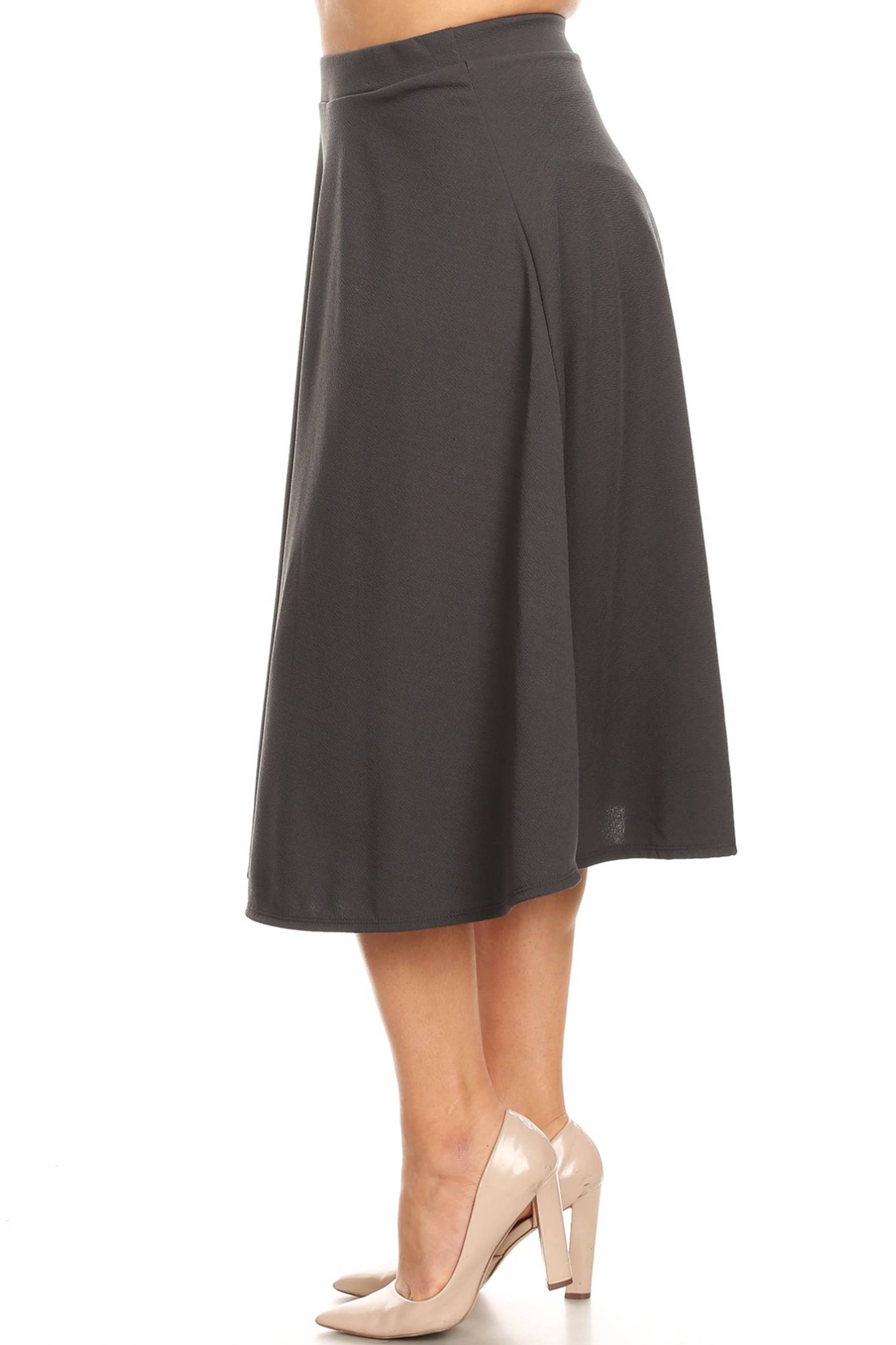 Women's Plus Size A-Line Flared Midi Skirt