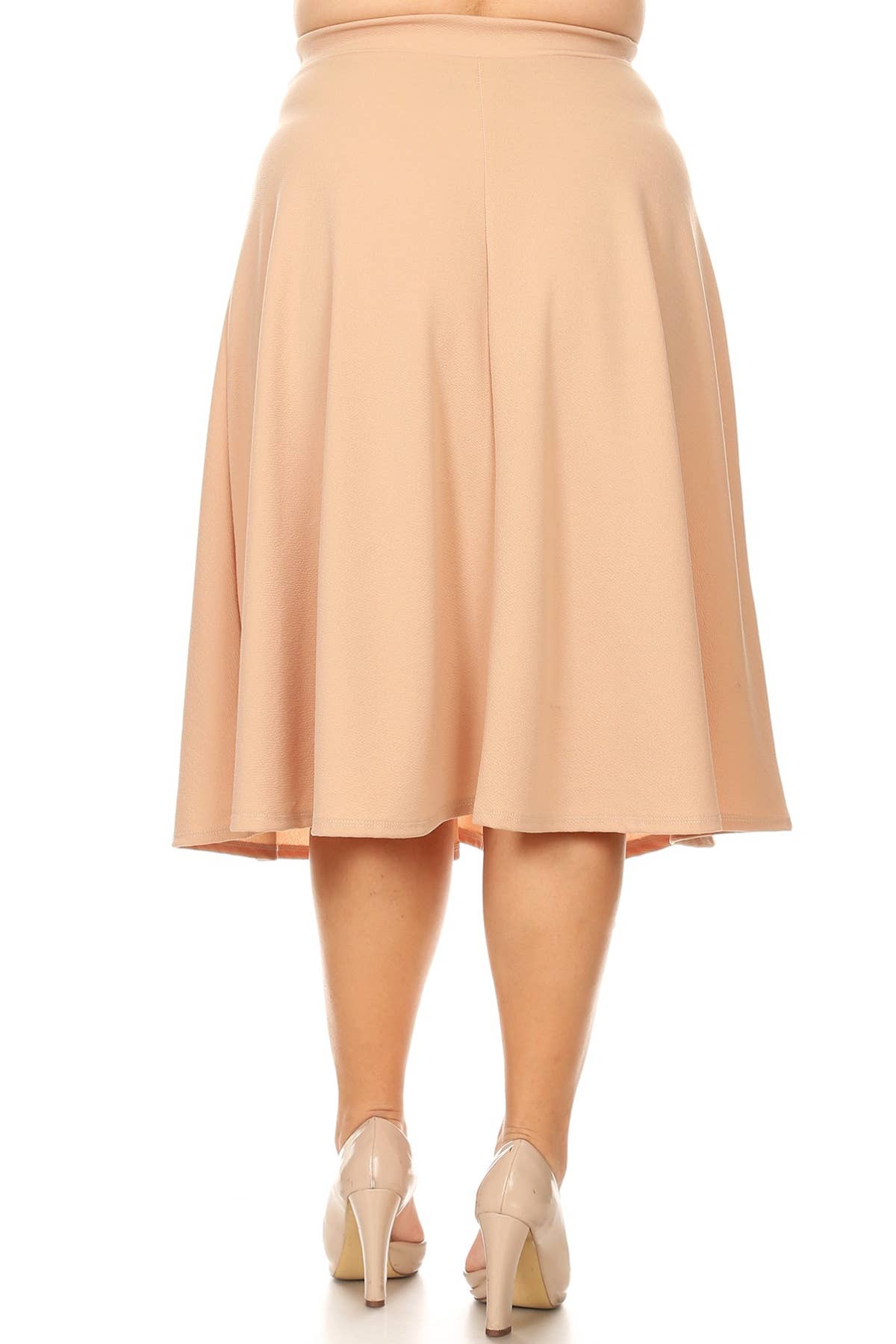 Women's Plus Size Casual Solid Midi Skirt (Open Pack)