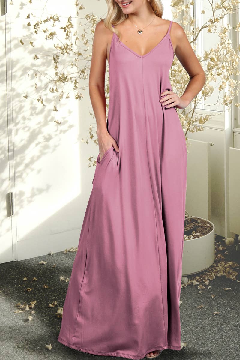 AWDMD280_SPAGHETTI STRAP KNIT MAXI DRESS