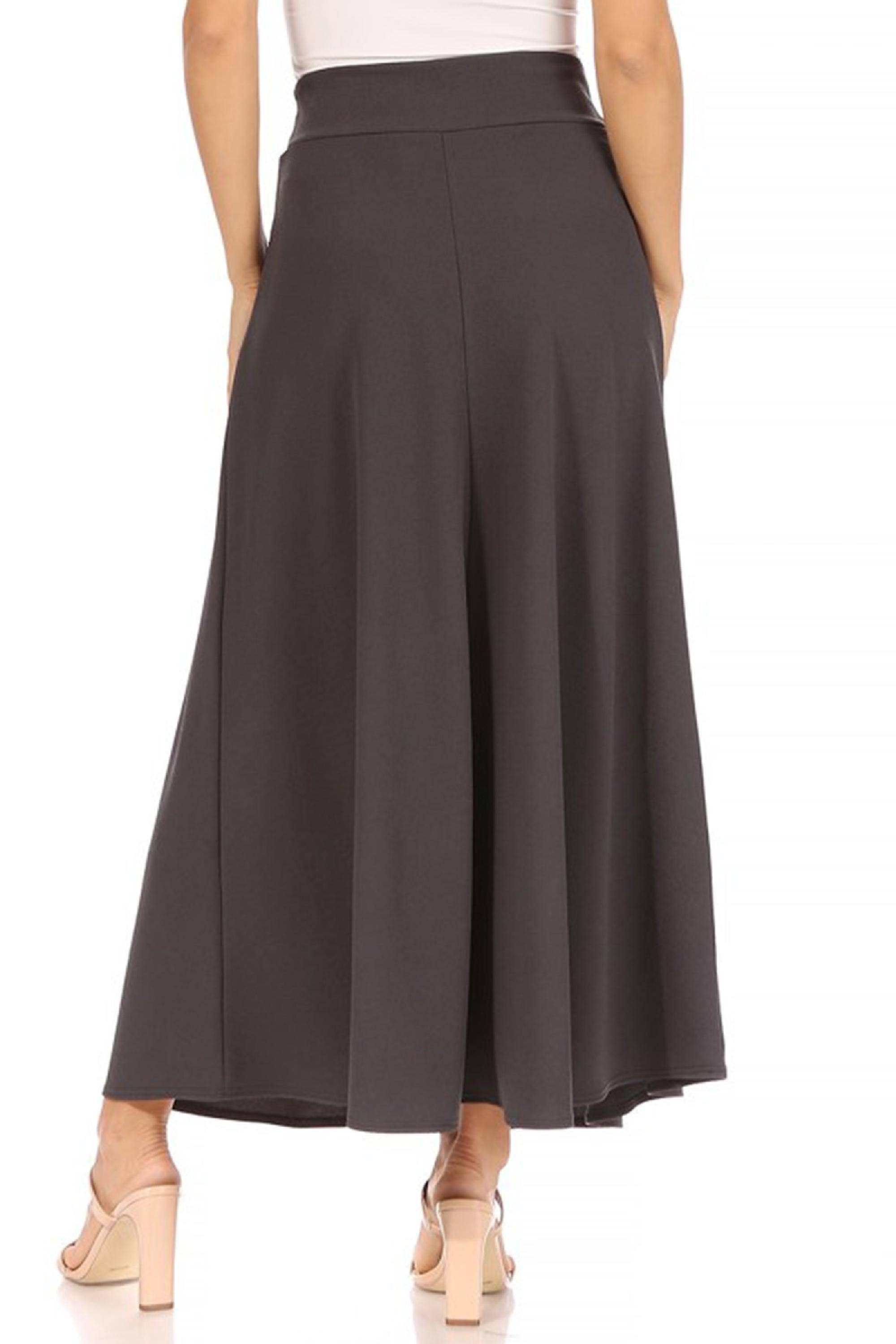 Women's Casual Solid Flare A-line Long Skirt