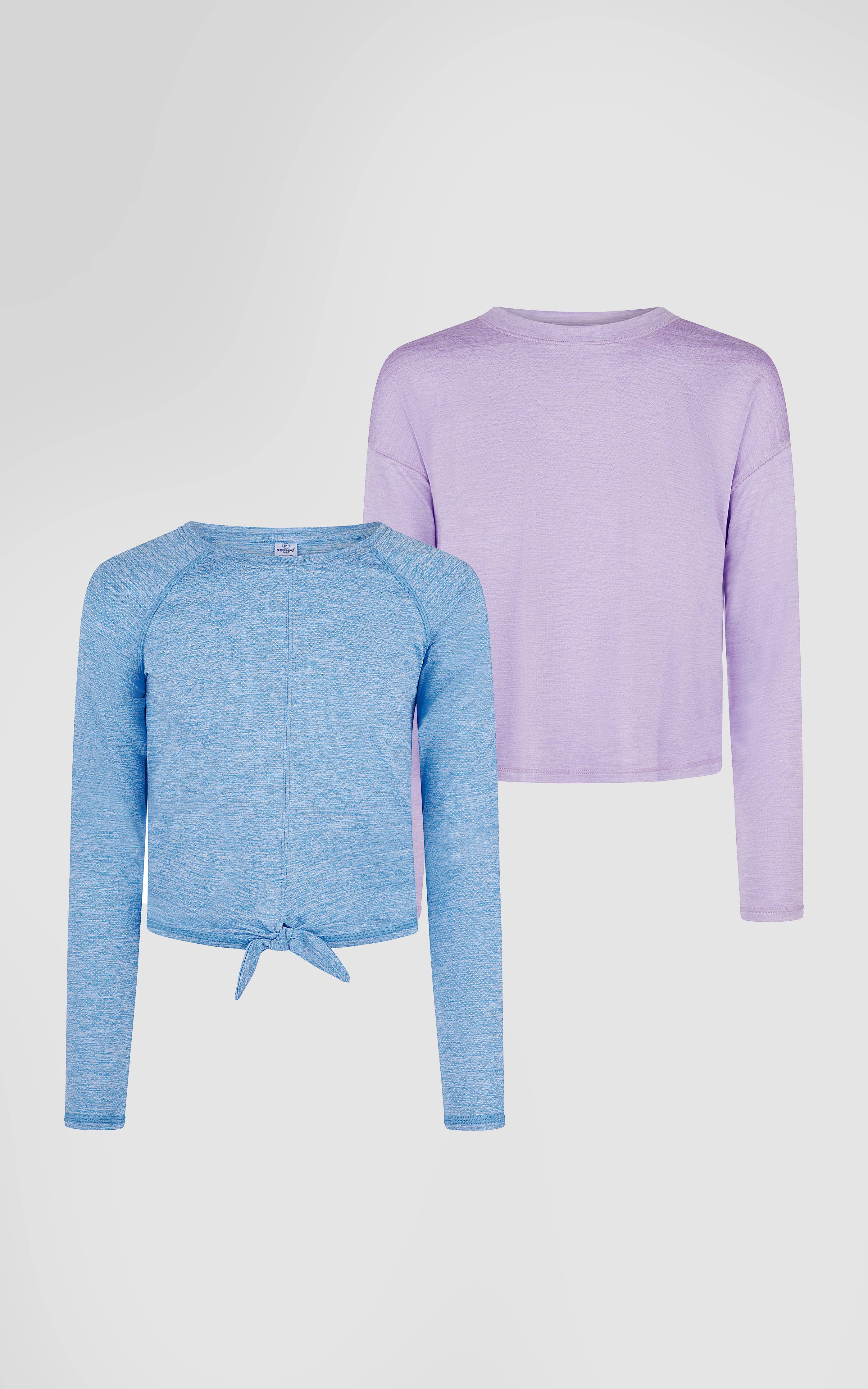 Girls Mesh Tie Front Top and Basic Top - 2 Pack