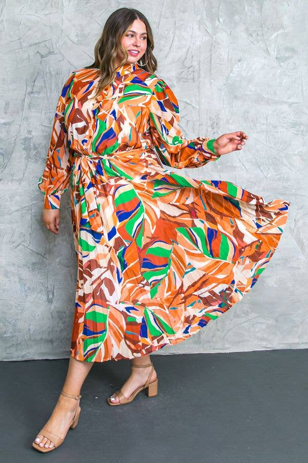 A printed woven midi dress - IDP20339