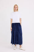 Elastic Waist Suede Maxi Skirt – Soft Touch Flowy A-Line